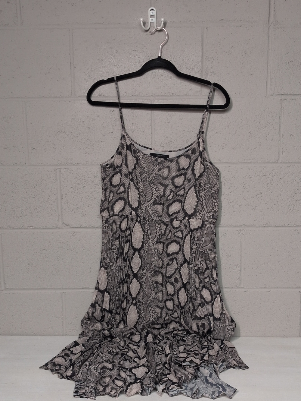 NWT AllSaints Donatella Dress Large Snake Print Midi Sweater Dress Quiet Luxury - Picture 12 of 16